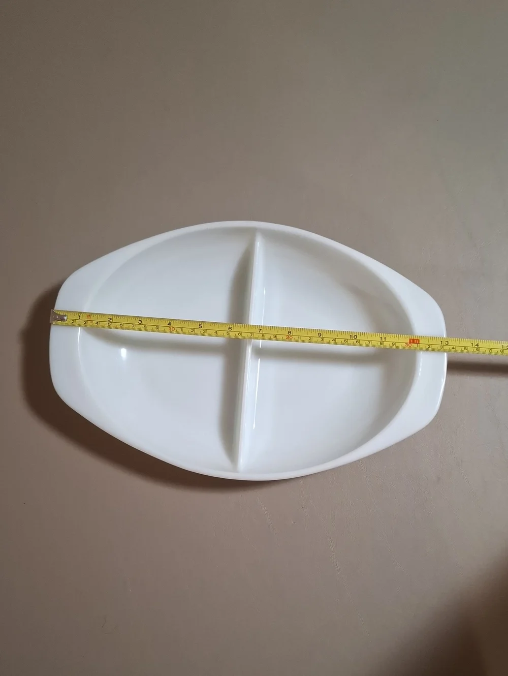 Vintage Pyrex 1083 White Divided Oval Dish 1 1/2 Quart Serving Party Platter